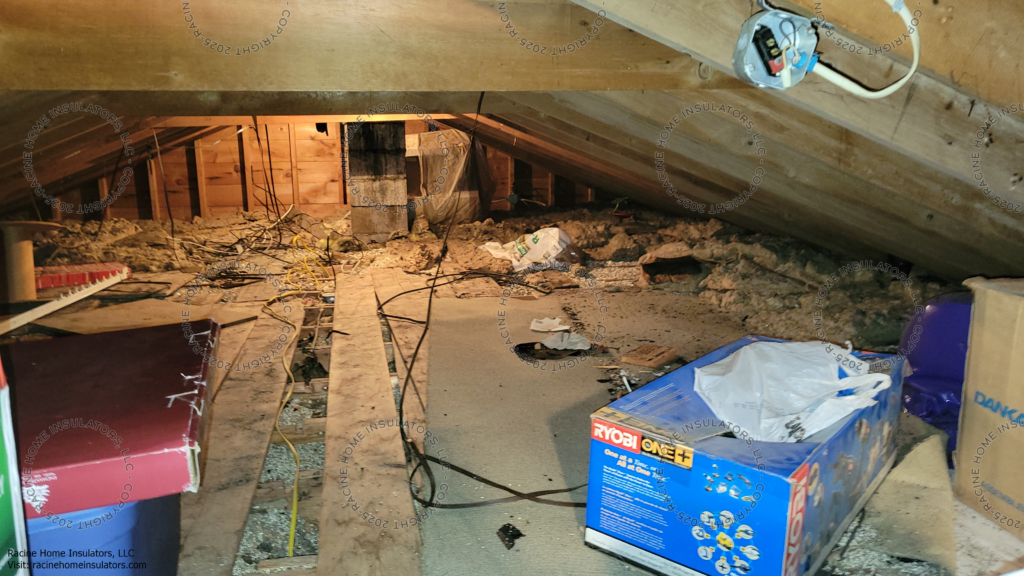 A Racine home with vermiculite insulation in the attic