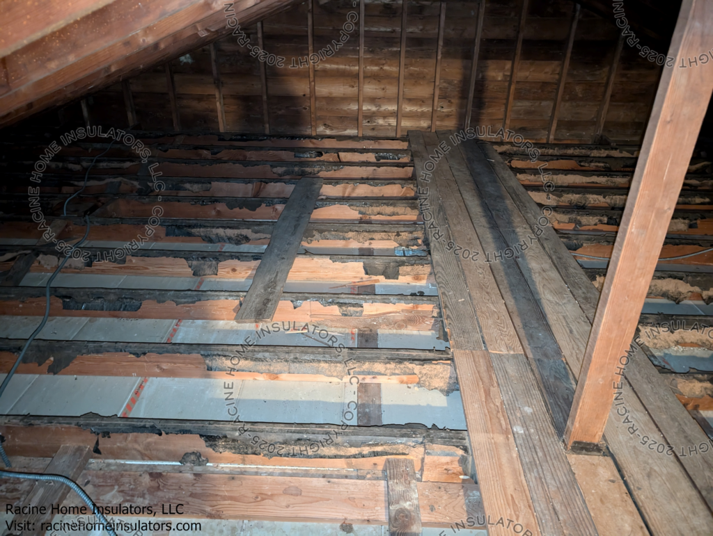 Attic after vermiculite is removed